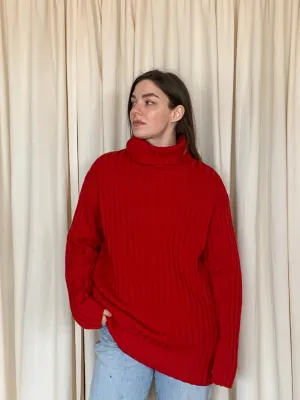Vintage DKNY red turtleneck sweater
