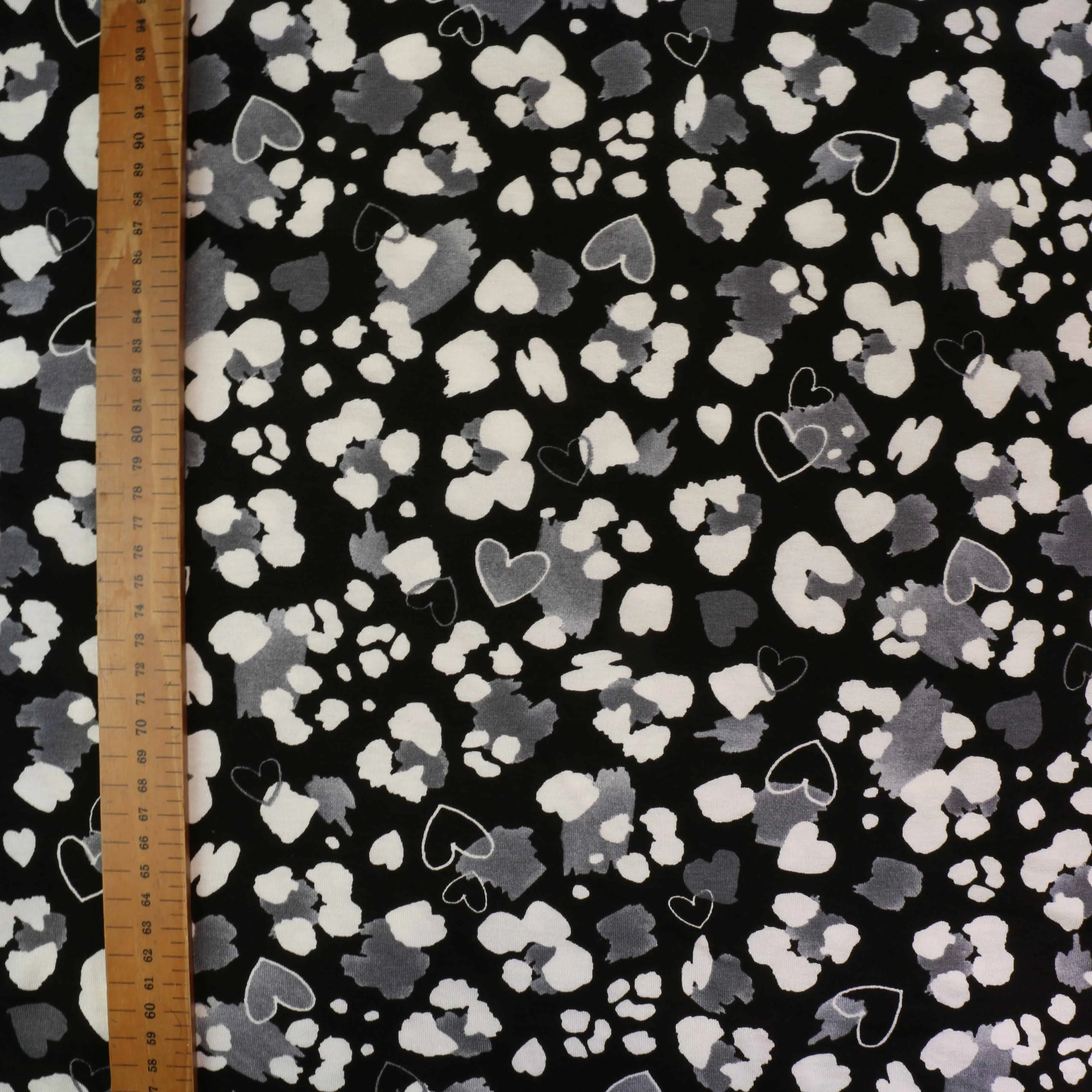 Viscose Jersey Fabric - Black, grey, white
