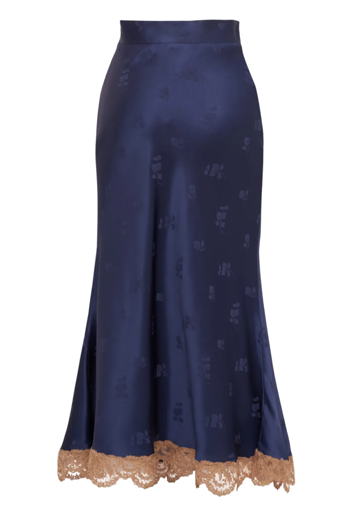 Volterra Siren Skirt With Contrast Lace | Blue Jacquard