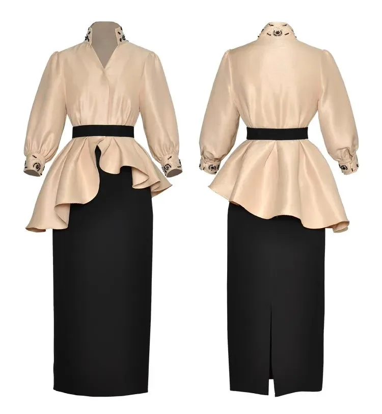 Wallis Asymmetric Top   Pencil Skirt 2 piece Set