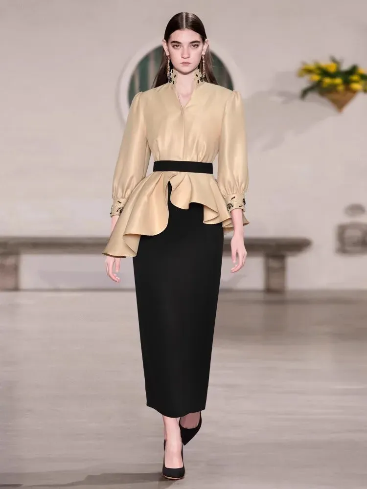 Wallis Asymmetric Top   Pencil Skirt 2 piece Set