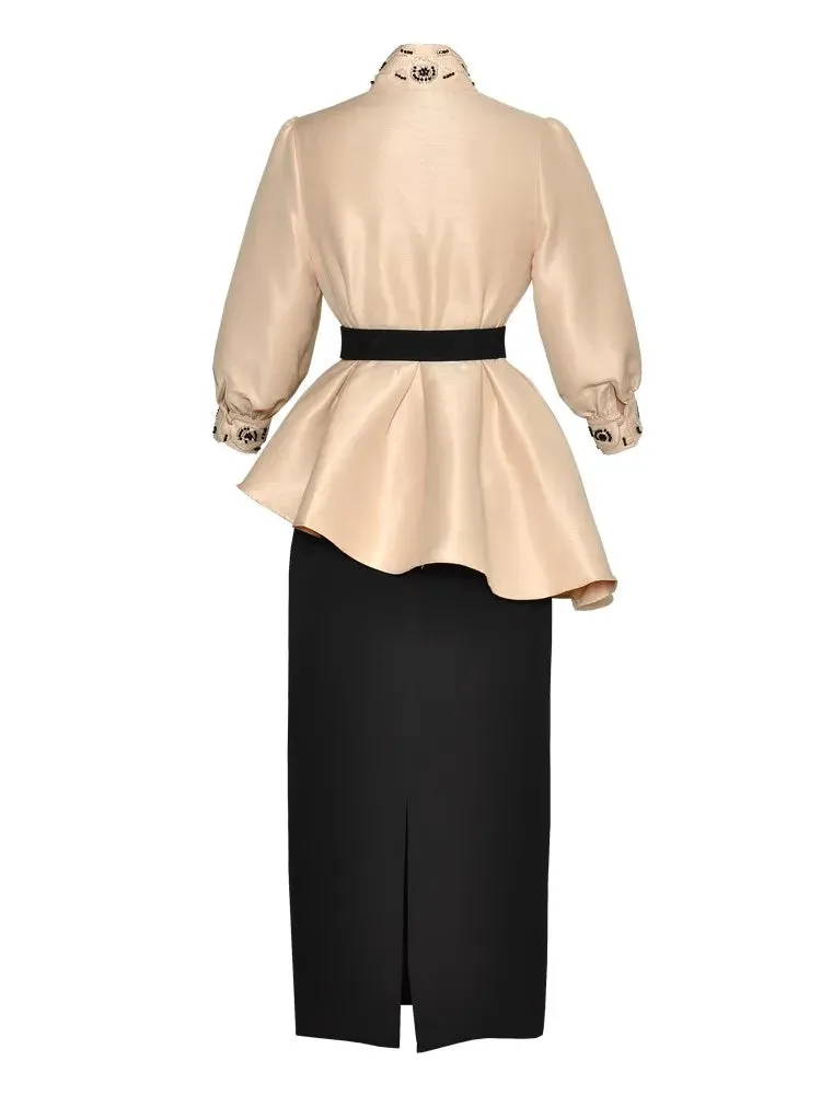 Wallis Asymmetric Top   Pencil Skirt 2 piece Set