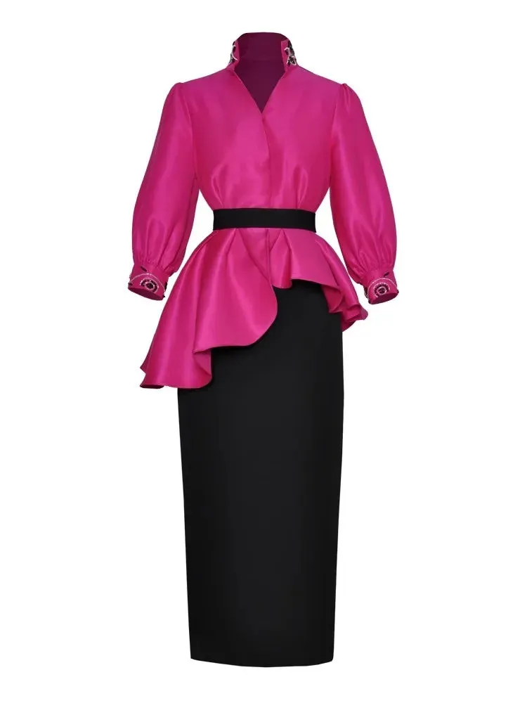 Wallis Asymmetric Top   Pencil Skirt 2 piece Set