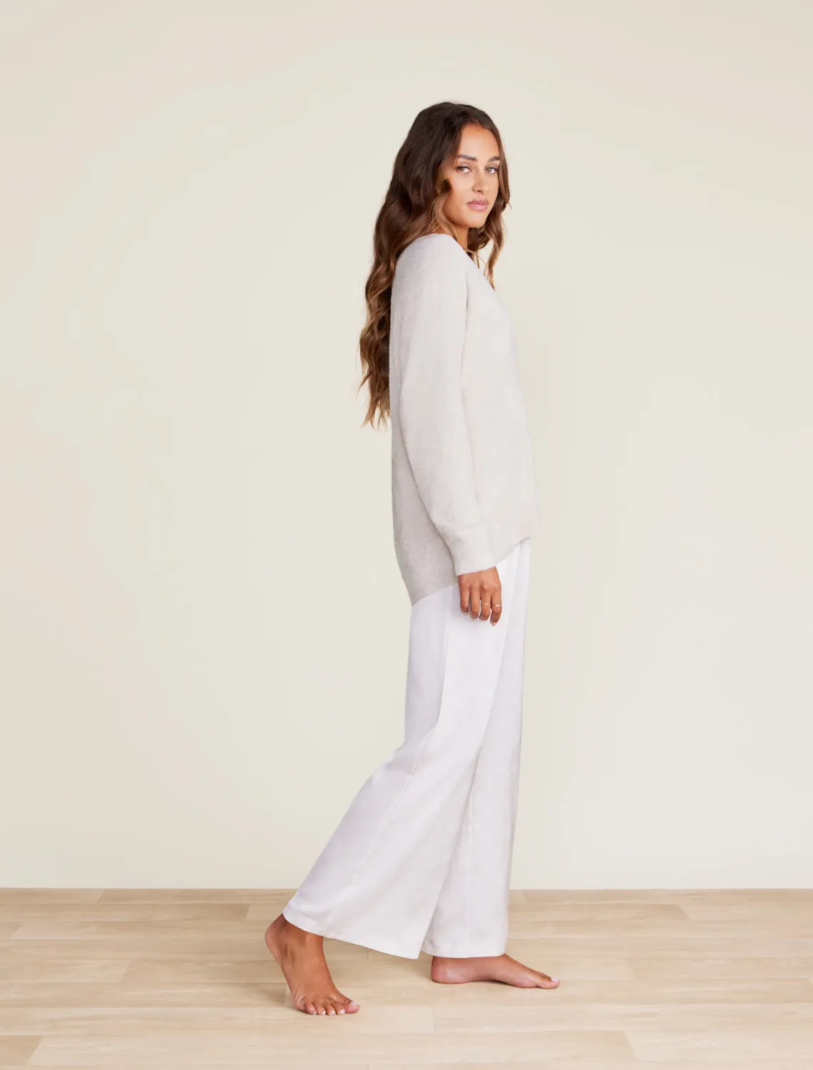 Washed Satin Wide Leg Pant - Stone Scattered Paisleys
