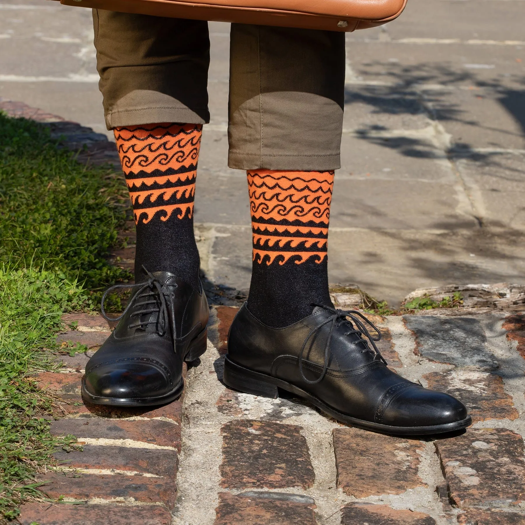 Wave Men's Organic Cotton Socks | Orange