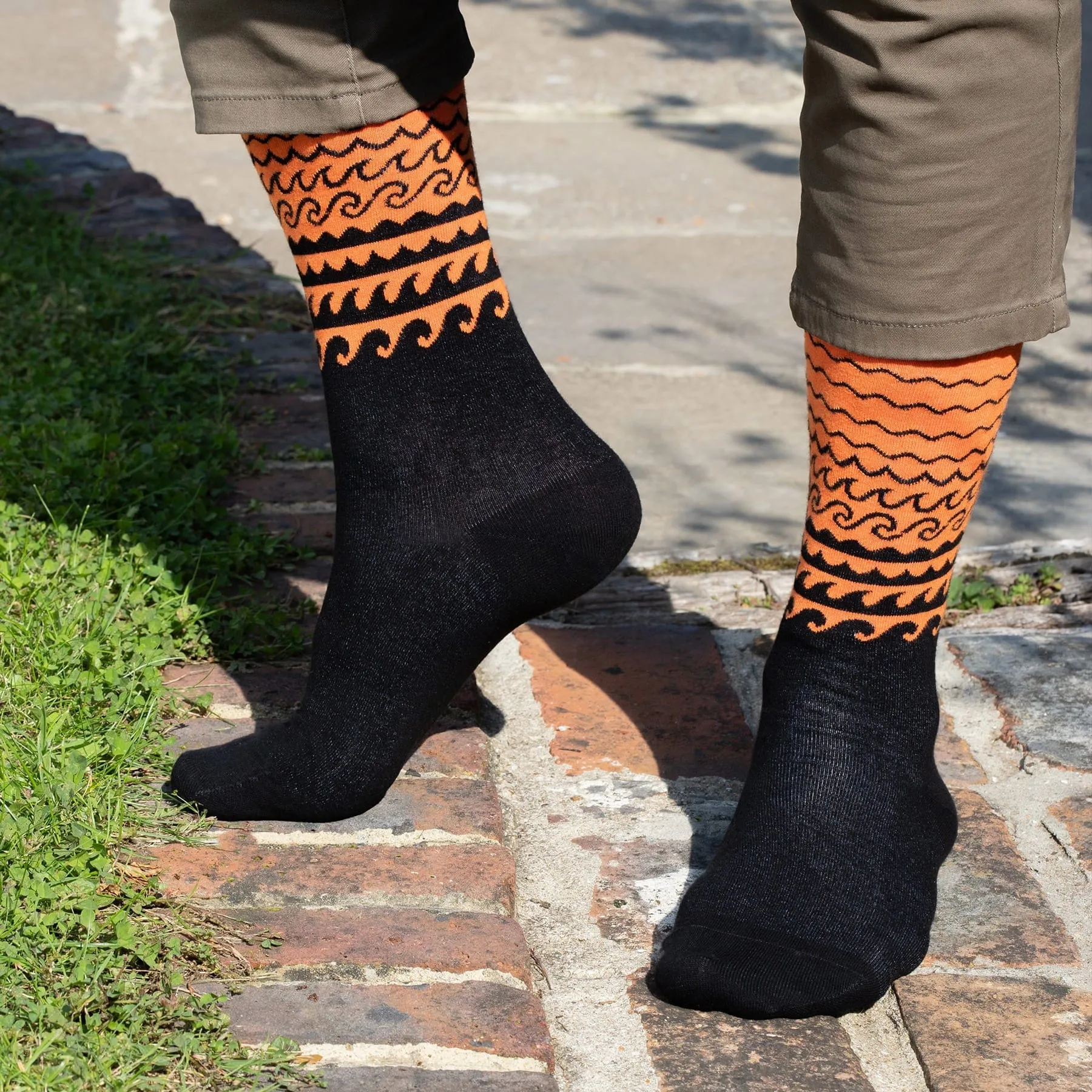 Wave Men's Organic Cotton Socks | Orange