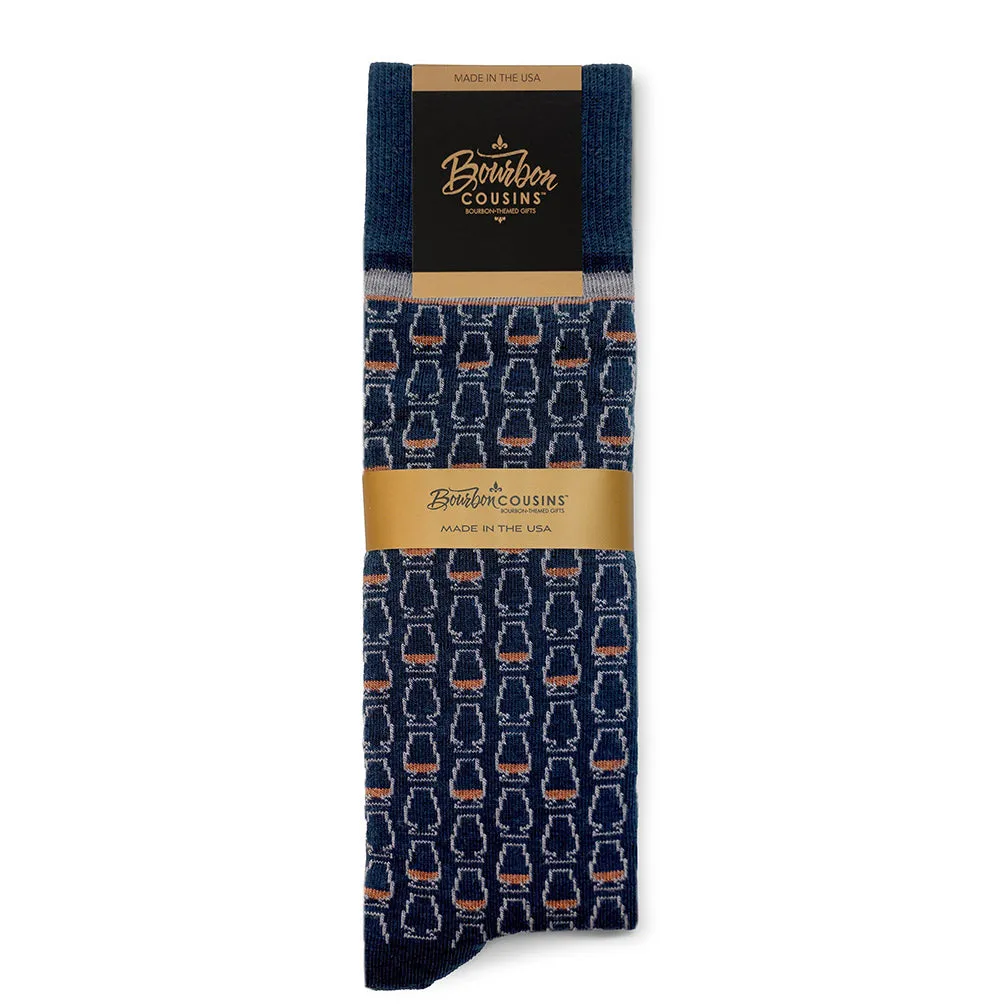 Whiskey Glasses Socks | 3-Pack | Navy   Brown