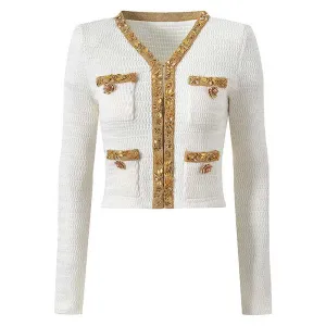 Women Pocket Knitted Cardigan Jacket   Long Skirt Two Pieces Skirt Suit