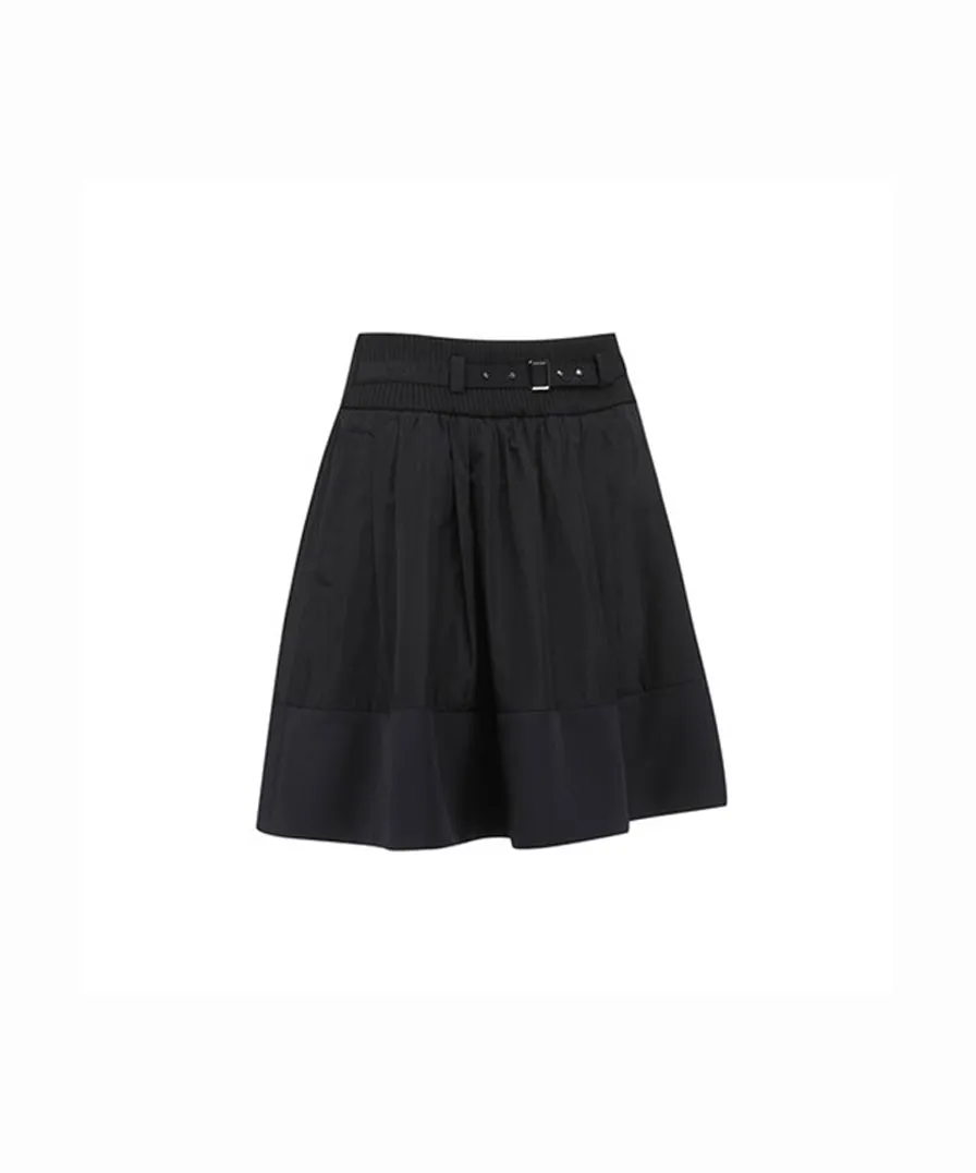 Women's Band Point Balloon Skirt - Black