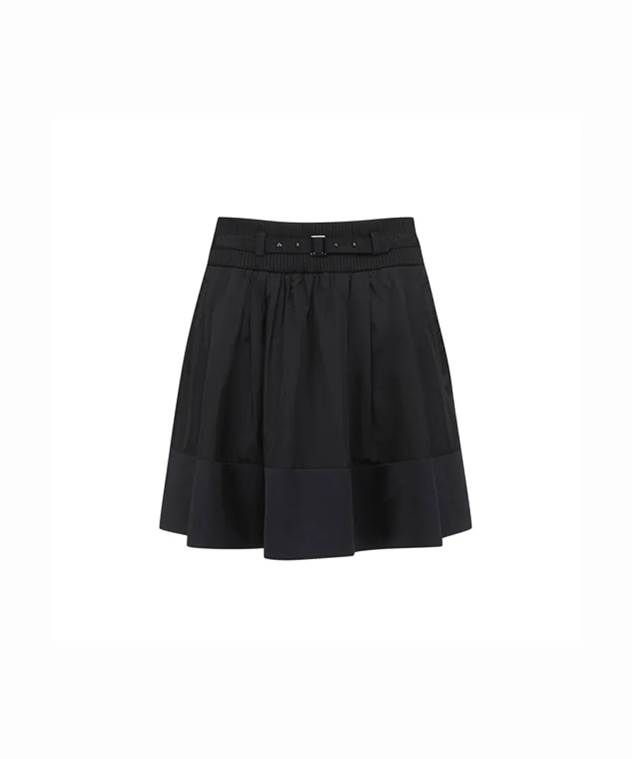 Women's Band Point Balloon Skirt - Black
