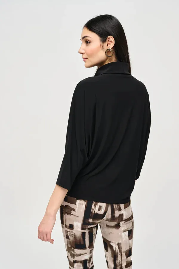Women's Joseph Ribkoff | Silky Knit Feel Turtleneck Boxy Top | Black