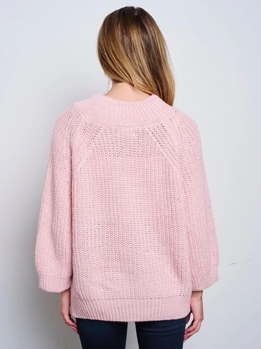 WOMEN'S LONG SLEEVE KNITTED PULLOVER SWEATER