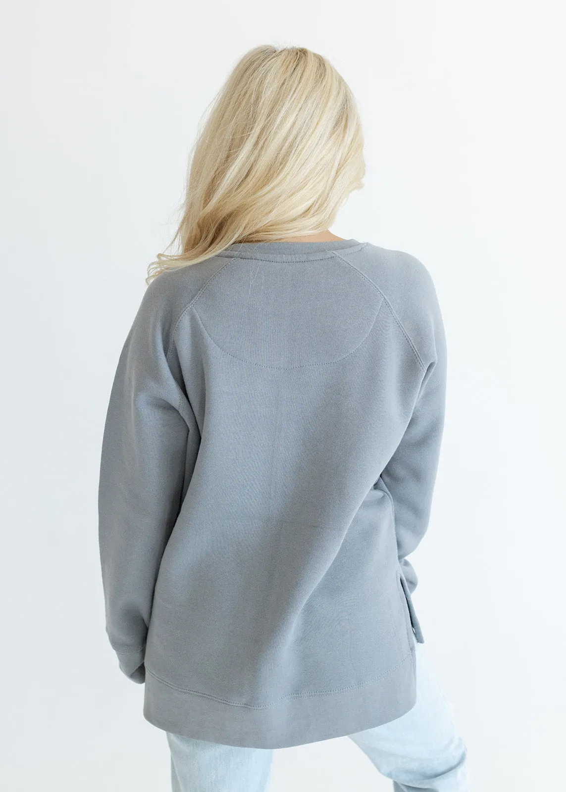 Yay Team Chenille Patch Grey Sweatshirt