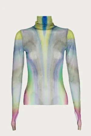 ZADIE POWER MESH TURTLENECK TOP