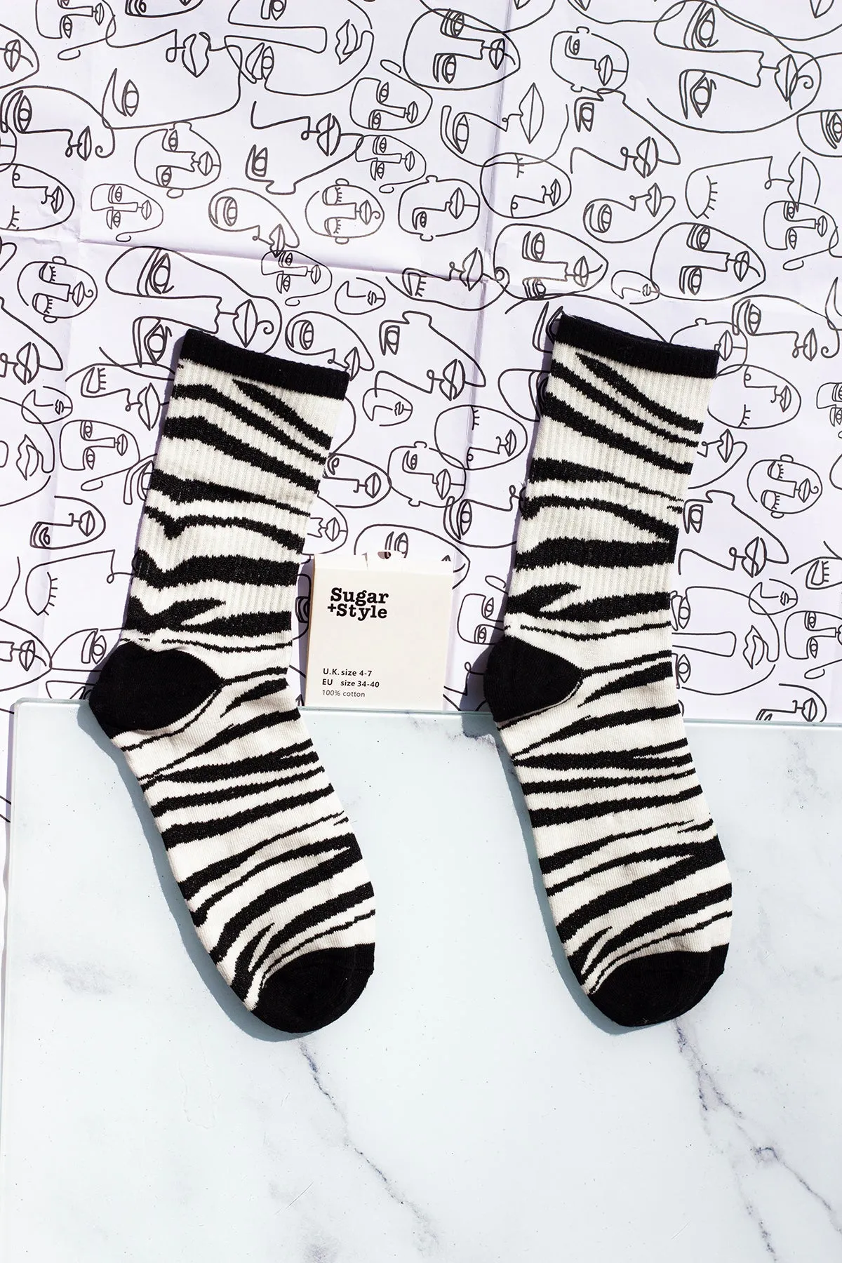 Zebra Print Socks