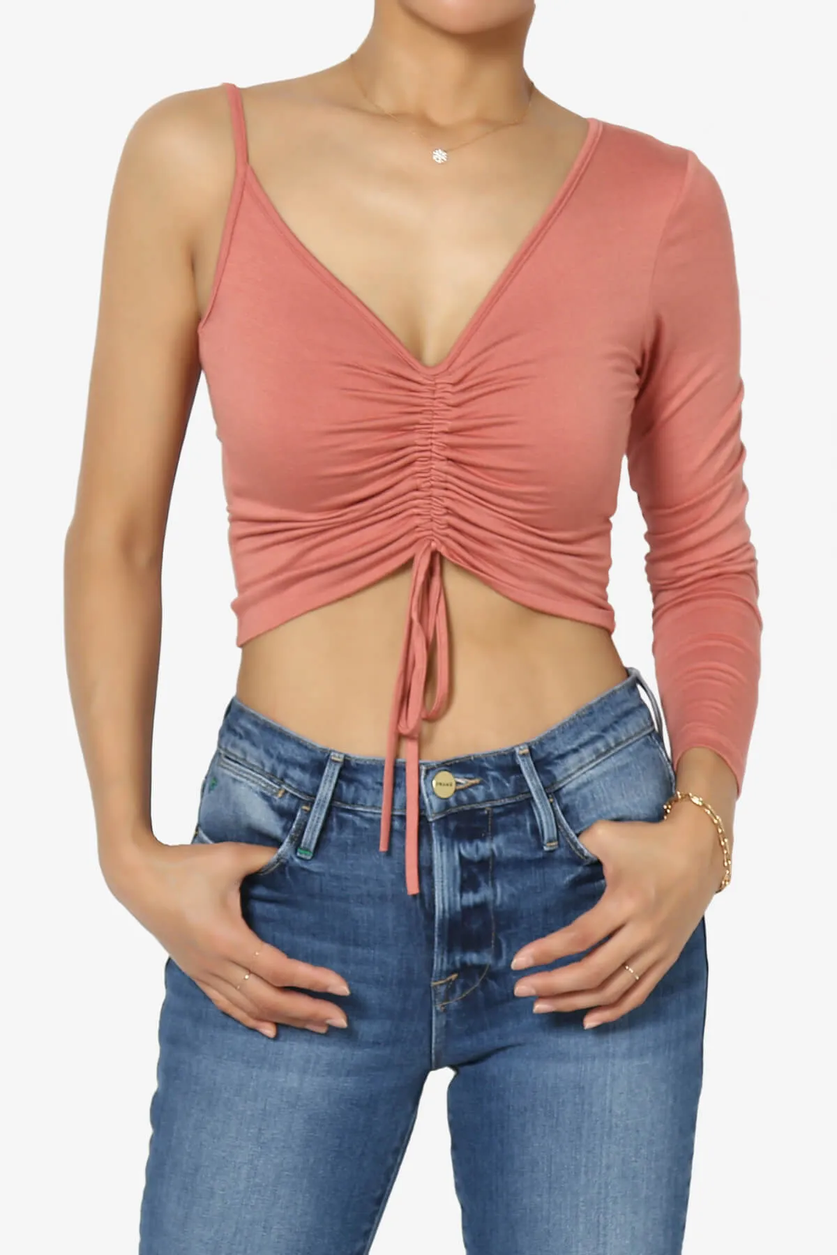 Ziggy One Shoulder Long Sleeve Crop Top