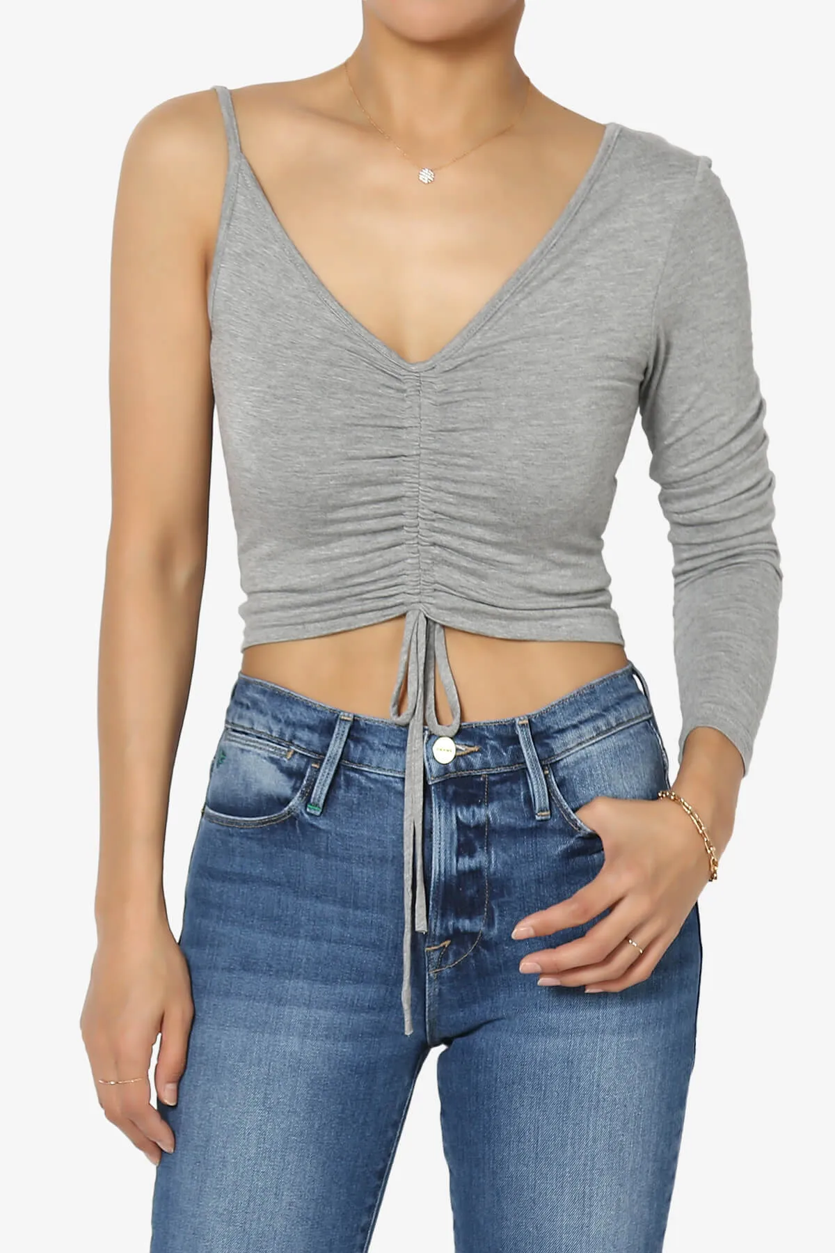 Ziggy One Shoulder Long Sleeve Crop Top
