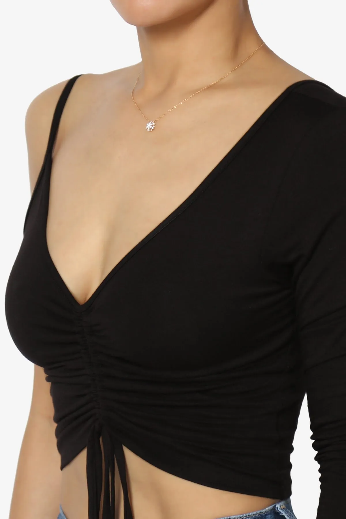 Ziggy One Shoulder Long Sleeve Crop Top